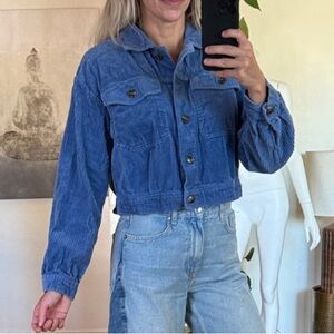 Vintage Cropped Corduroy Blue Jacket XS / S